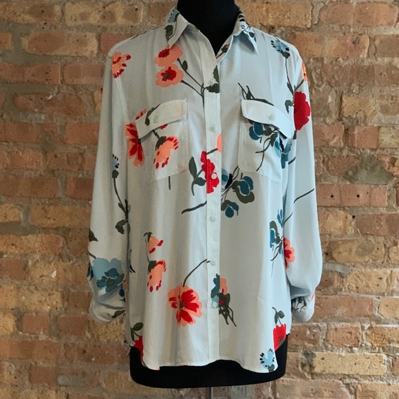 LOFT Tops - LOFT Outlet Button Down Floral Print Blouse L